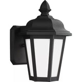 Brentwood Outdoor Wall Lantern — 10 Inch, Black with Smooth White Glass
