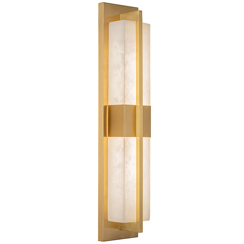 Briana Alabaster Bath and Vanity Light Brushed Brass By Artcraft Side View