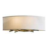 Brindille Wall Sconce, shown in Dark Smoke, Natural Anna Shade, by Hubbardton Forge