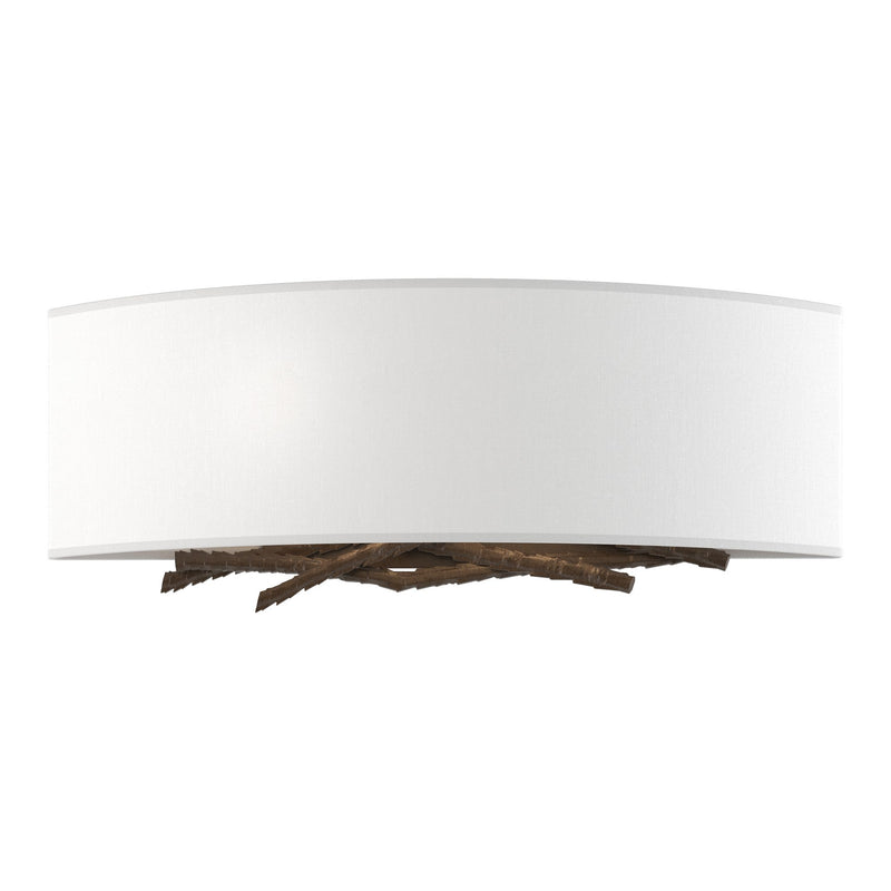 Brindille Wall Sconce in Bronze, Natural Anna Shade by Hubbardton Forge