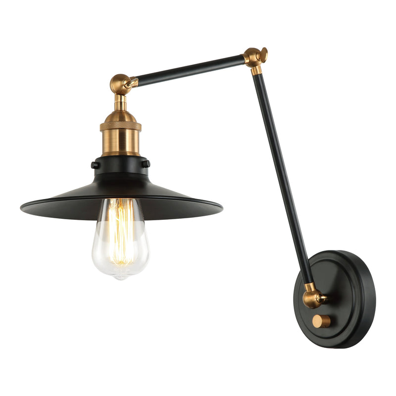 Brixson Wall Sconce Aged Gold Brass & Black