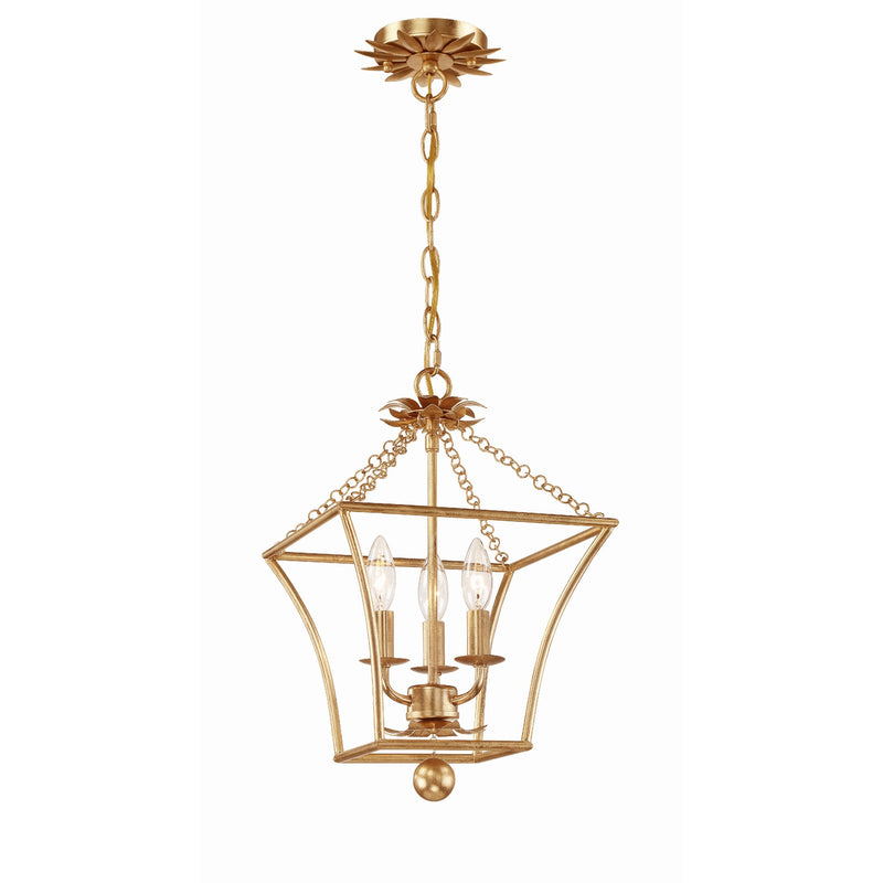 Broche Cage Lantern Chandelier 11'' Antique Gold