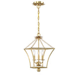 Broche Cage Lantern Chandelier 11'' Antique Gold