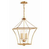 Broche Cage Lantern Chandelier 16'' Antique Gold