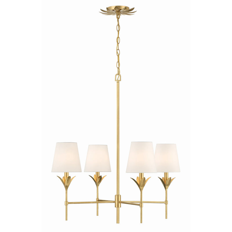 Broche Candelabra Chandelier 28'' Antique Gold