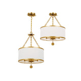 Broche Drum Chandelier 14'' Antique Gold