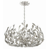 Broche Leaf Crown Chandelier 27'' Antique Silver