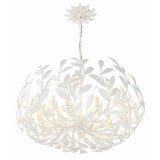 Broche Leaf Crown Chandelier 27'' Matte White