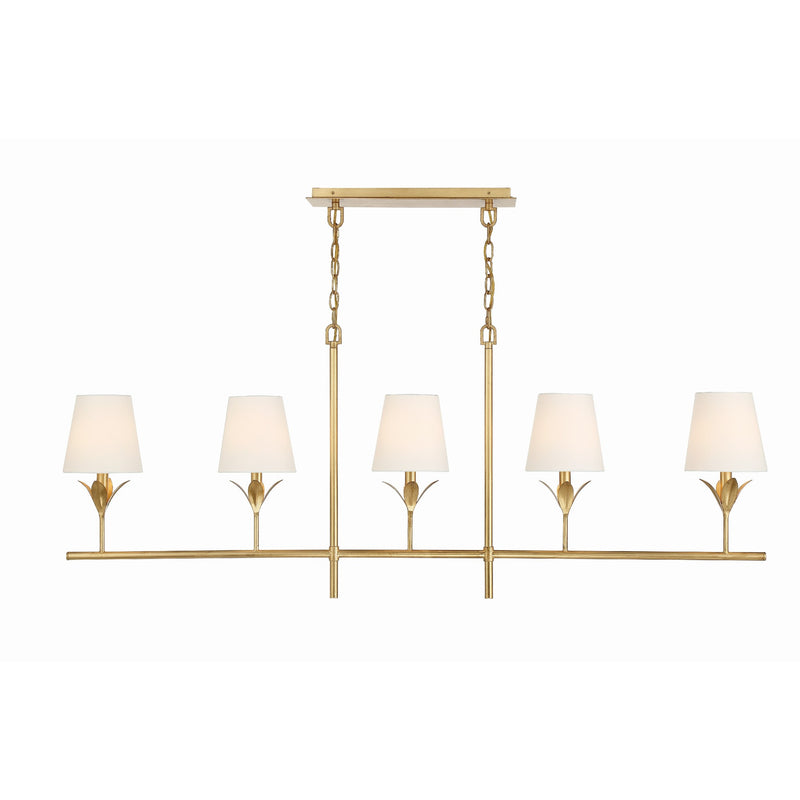 Broche Linear Chandelier 53.5'' Antique Gold