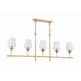 Broche Linear Chandelier 53.5'' Antique Gold