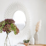 Broche Mirror Large Matte White By Crystorama - Lifestyle View