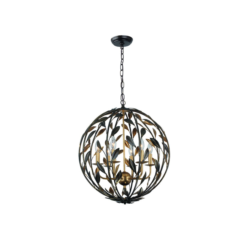 Broche Orb Chandelier 21'' English Bronze + Antique Gold