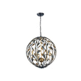 Broche Orb Chandelier 21'' English Bronze + Antique Gold