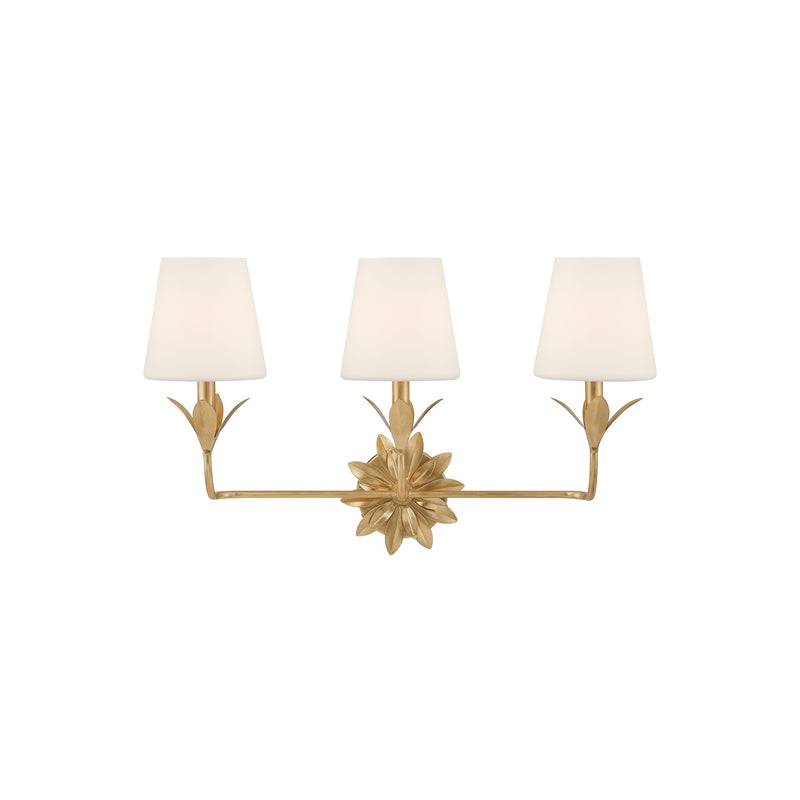 Broche Shaded Bathroom Vanity 25'' Antique Gold