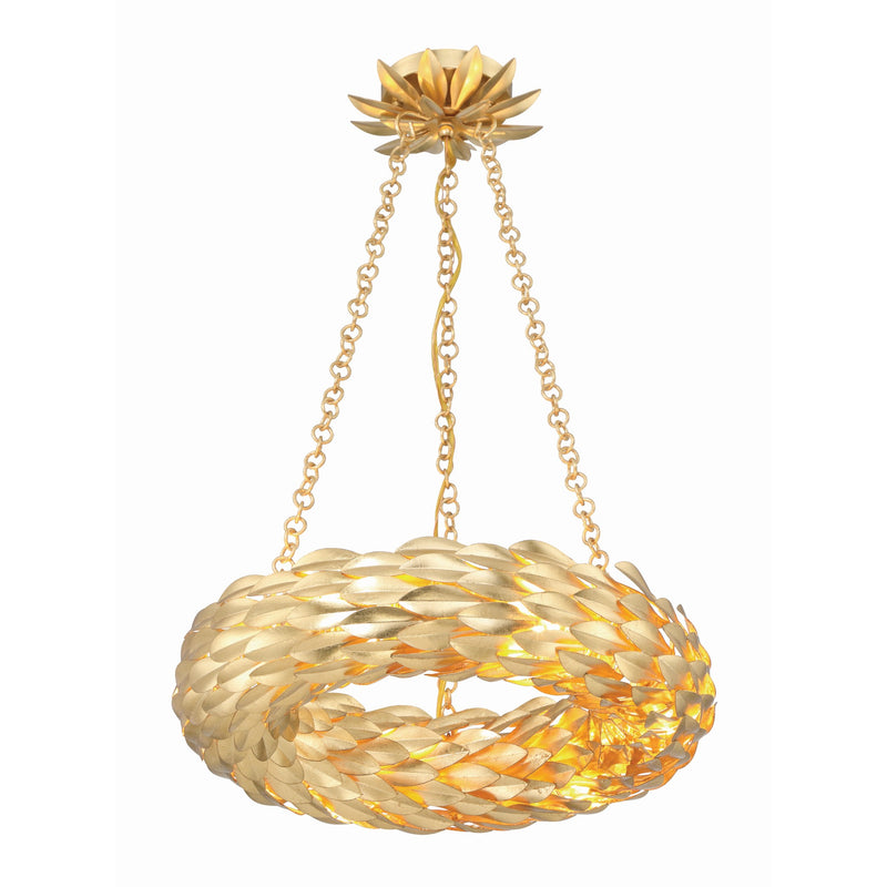 Broche Woven Torus Chandelier 18'' Antique Gold