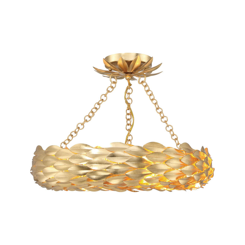 Broche Woven Torus Semi-Flush Mount 18'' Antique Gold