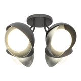Brooklyn 4-Light Double Shade Semi-Flush Mount in Black, Sterling by Hubbardton Forge