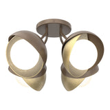 Brooklyn 4-Light Double Shade Semi-Flush Mount in Bronze, Modern Brass by Hubbardton Forge