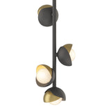 Brooklyn 4-Light Double Shade Vertical Pendant in Natural Iron, Modern Brass by Hubbardton Forge
