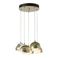 Brooklyn 5-Light Double Shade Pendant, shown in Modern Brass, White, Standard, by Hubbardton Forge