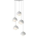 Brooklyn 5-Light Double Shade Pendant in White, White, Standard by Hubbardton Forge