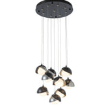 Brooklyn 9-Light Double Shade Chandelier, shown in Black, Sterling, Standard, by Hubbardton Forge