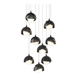 Brooklyn 9-Light Double Shade Chandelier in Black, Oil Rubbed Bronze, Long by Hubbardton Forge