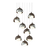 Brooklyn 9-Light Double Shade Chandelier in Bronze, Vintage Platinum, Long by Hubbardton Forge