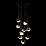 Brooklyn 9-Light Double Shade Chandelier detail in Black, Sterling, Standard, by Hubbardton Forge
