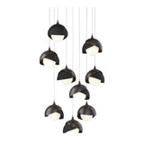Brooklyn 9-Light Double Shade Chandelier in Oil Rubbed Bronze, Black, Long by Hubbardton Forge