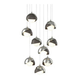 Brooklyn 9-Light Double Shade Chandelier in Sterling, Dark Smoke, Long by Hubbardton Forge