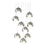 Brooklyn 9-Light Double Shade Chandelier in Sterling, Vintage Platinum, Long by Hubbardton Forge