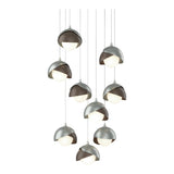 Brooklyn 9-Light Double Shade Chandelier in Vintage Platinum, Bronze, Long by Hubbardton Forge