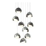 Brooklyn 9-Light Double Shade Chandelier in Vintage Platinum, Natural Iron, Long by Hubbardton Forge