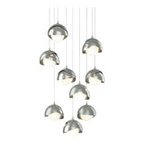 Brooklyn 9-Light Double Shade Chandelier in Vintage Platinum, Sterling, Long by Hubbardton Forge