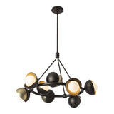 Brooklyn 9-Light Double Shade Ring Chandelier, shown in Oil Rubbed Bronze, Modern Brass, by Hubbardton Forge