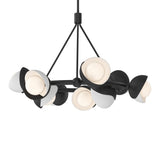 Brooklyn 9-Light Double Shade Ring Chandelier in Black, White by Hubbardton Forge