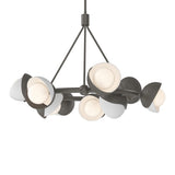 Brooklyn 9-Light Double Shade Ring Chandelier in Dark Smoke, White by Hubbardton Forge
