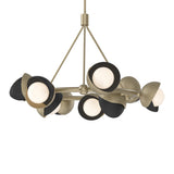 Brooklyn 9-Light Double Shade Ring Chandelier in Soft Gold, Black by Hubbardton Forge