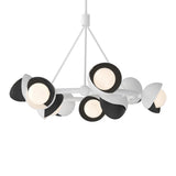 Brooklyn 9-Light Double Shade Ring Chandelier in White, Black by Hubbardton Forge