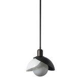 Brooklyn Double Shade Art Glass Mini Pendant, shown in Oil Rubbed Bronze, by Hubbardton Forge