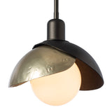 Brooklyn Double Shade Mini Pendant, shown in Oil Rubbed Bronze, Modern Brass, by Hubbardton Forge
