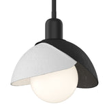 Brooklyn Double Shade Mini Pendant in Black, White by Hubbardton Forge