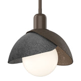 Brooklyn Double Shade Mini Pendant in Bronze, Ink by Hubbardton Forge