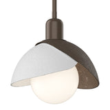 Brooklyn Double Shade Mini Pendant in Bronze, White by Hubbardton Forge