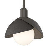 Brooklyn Double Shade Mini Pendant in Dark Smoke, Oil Rubbed Bronze by Hubbardton Forge