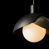 Brooklyn Double Shade Mini Pendant detail in Oil Rubbed Bronze, Modern Brass, by Hubbardton Forge