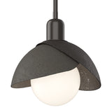 Brooklyn Double Shade Mini Pendant in Oil Rubbed Bronze, Dark Smoke by Hubbardton Forge