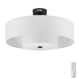 Brookside Jasmine Roth Indoor Fandelier with LED Light - Matte Black with Fresh White Shade