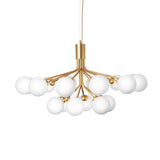 Brushed Brass/Opal 18 Lights Apiales Chandelier by Nuura